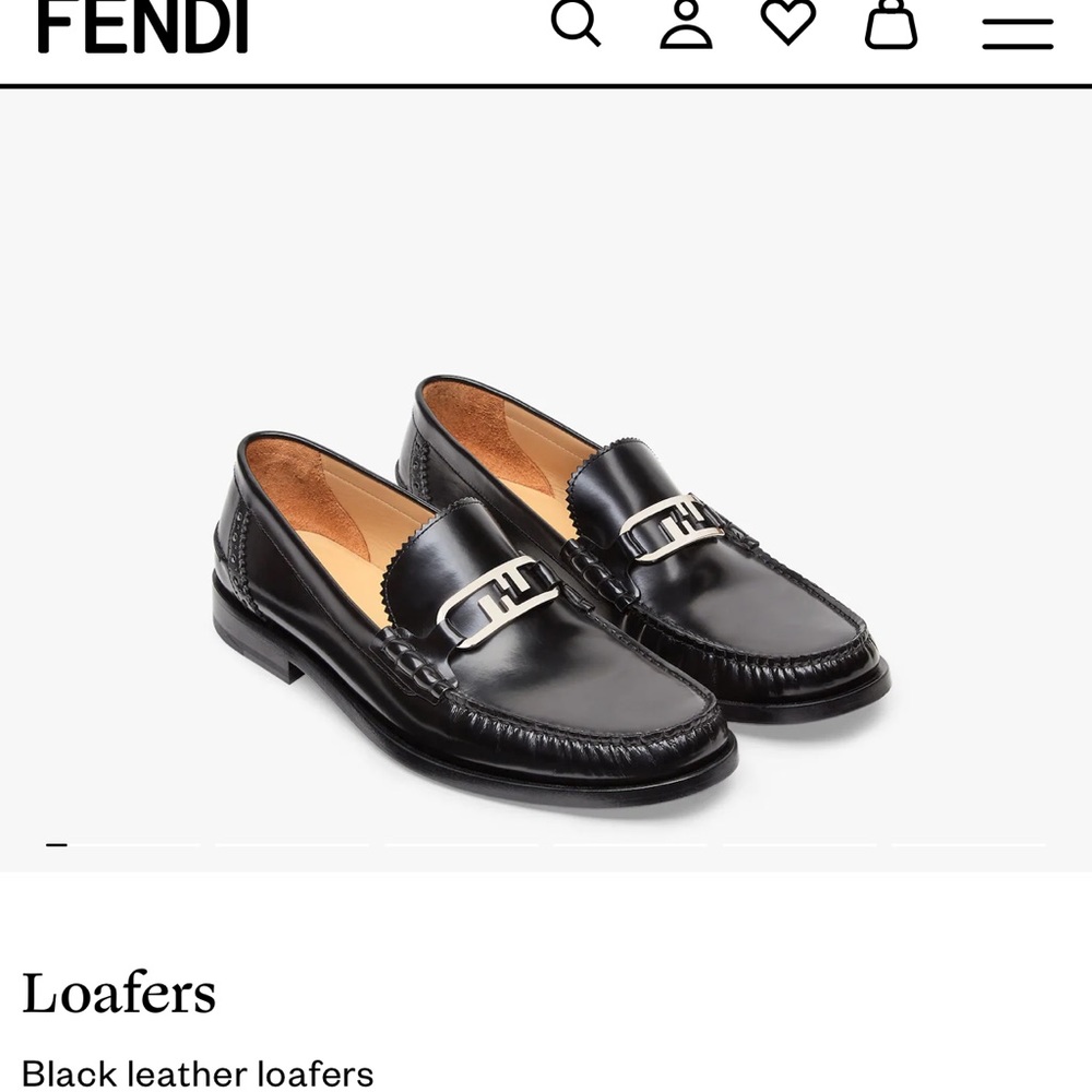 WOMEN’S Black FENDI O’LOCK Loafers 38.5 EU Size 8